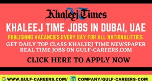 Khaleej Times Jobs in Dubai