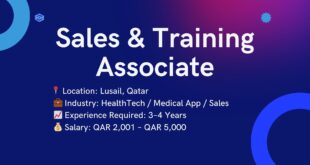 Sales & Training Associate Qatar Jobs